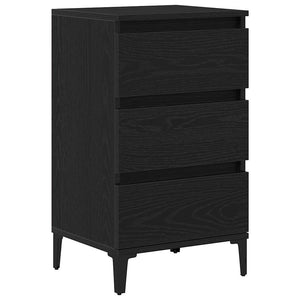 vidaXL Table de chevet Noir aspect chêne 45 x 35 x 44 cm Bois d'ingénierie