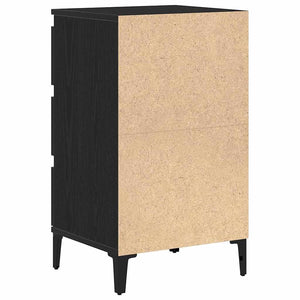 vidaXL Table de chevet Noir aspect chêne 45 x 35 x 44 cm Bois d'ingénierie
