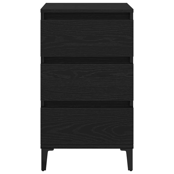 vidaXL Table de chevet Noir aspect chêne 45 x 35 x 44 cm Bois d'ingénierie