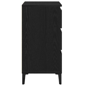 vidaXL Table de chevet Noir aspect chêne 45 x 35 x 44 cm Bois d'ingénierie