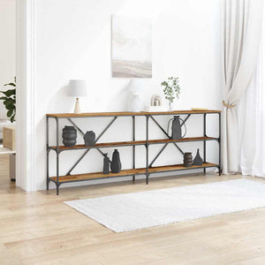Konsolentisch Altholz mit Regal 200cm