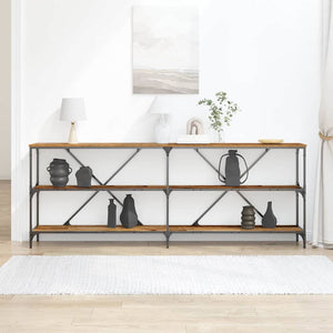 Konsolentisch Altholz mit Regal 200cm