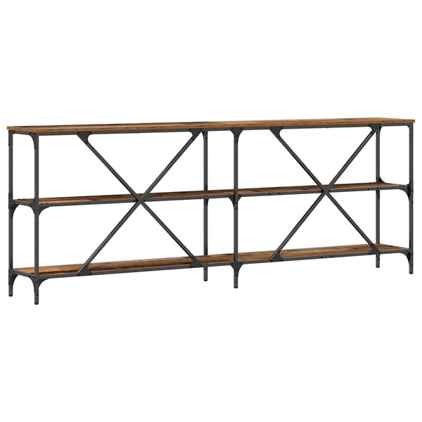 Konsolentisch Altholz mit Regal 200cm