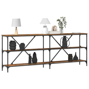 Konsolentisch Altholz mit Regal 200cm