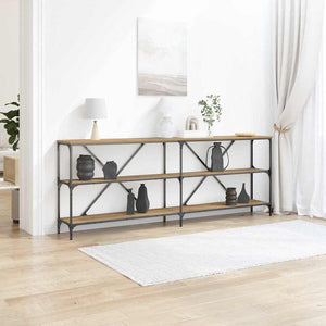 Konsolentisch Eiche mit Regal 200cm