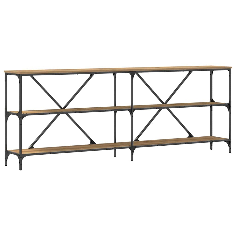 Konsolentisch Eiche mit Regal 200cm