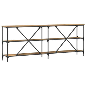 Konsolentisch Eiche mit Regal 200cm