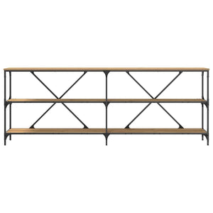 Konsolentisch Eiche mit Regal 200cm