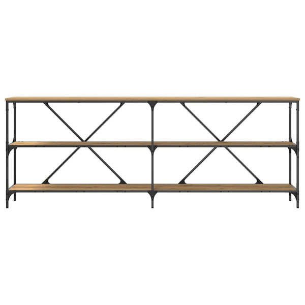 Konsolentisch Eiche mit Regal 200cm