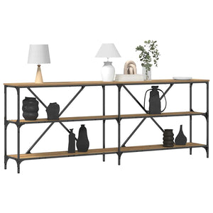 Konsolentisch Eiche mit Regal 200cm
