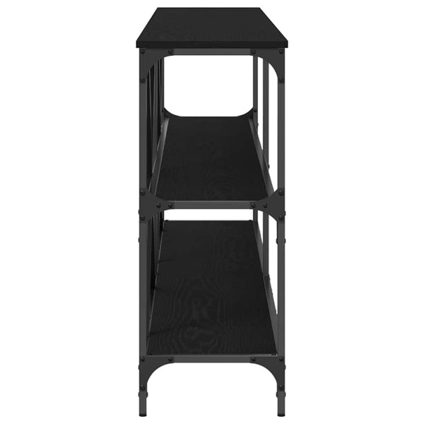 Konsolentisch Schwarz Eichen-Optik mit Regal 200cm