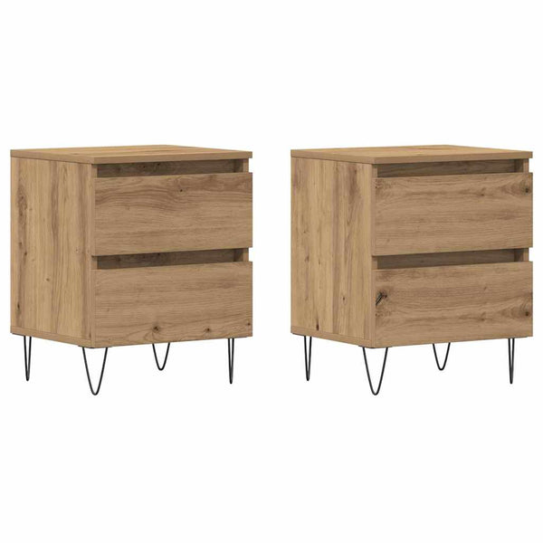 Nachttisch 2er Set Eiche 40x35x50 cm