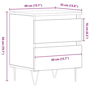 Nachttisch 2er Set Eiche 40x35x50 cm