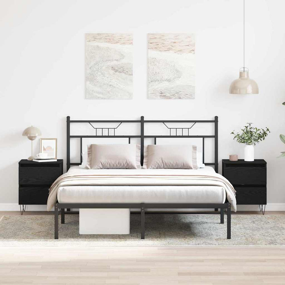 Nachttische 2er Set Schwarze Eiche