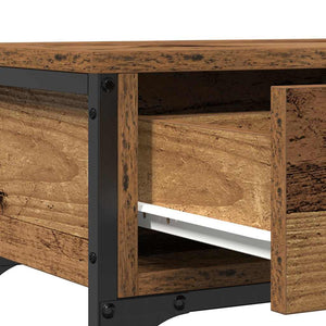 Konsolentisch Altholz mit Regal 100x25x75 cm
