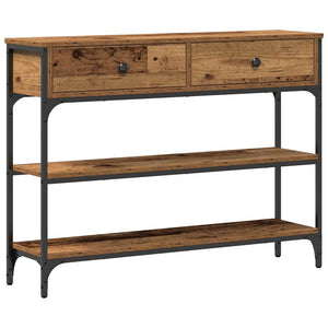 Konsolentisch Altholz mit Regal 100x25x75 cm