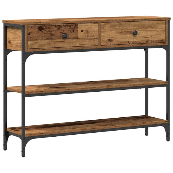Konsolentisch Altholz mit Regal 100x25x75 cm