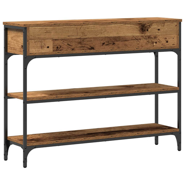 Konsolentisch Altholz mit Regal 100x25x75 cm