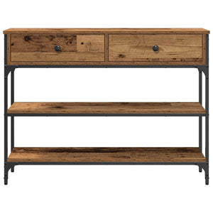 Konsolentisch Altholz mit Regal 100x25x75 cm
