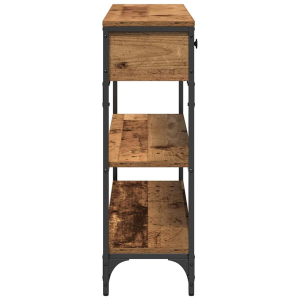 Konsolentisch Altholz mit Regal 100x25x75 cm