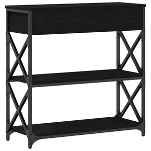 Konsolentisch mit Regal, Schwarz Eichen-Optik