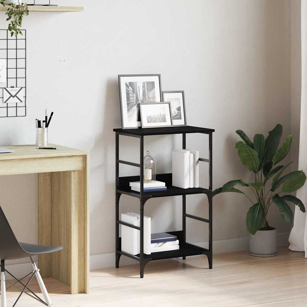 Bücherregal Schwarz Eichenoptik 82cm