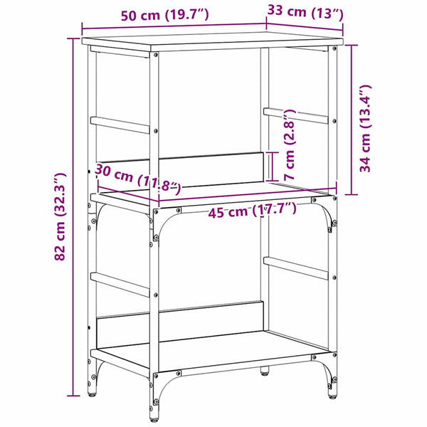 Bücherregal Schwarz Eichenoptik 82cm