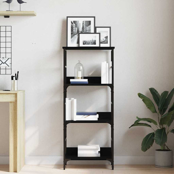 Bücherregal Schwarz Eichen-Optik