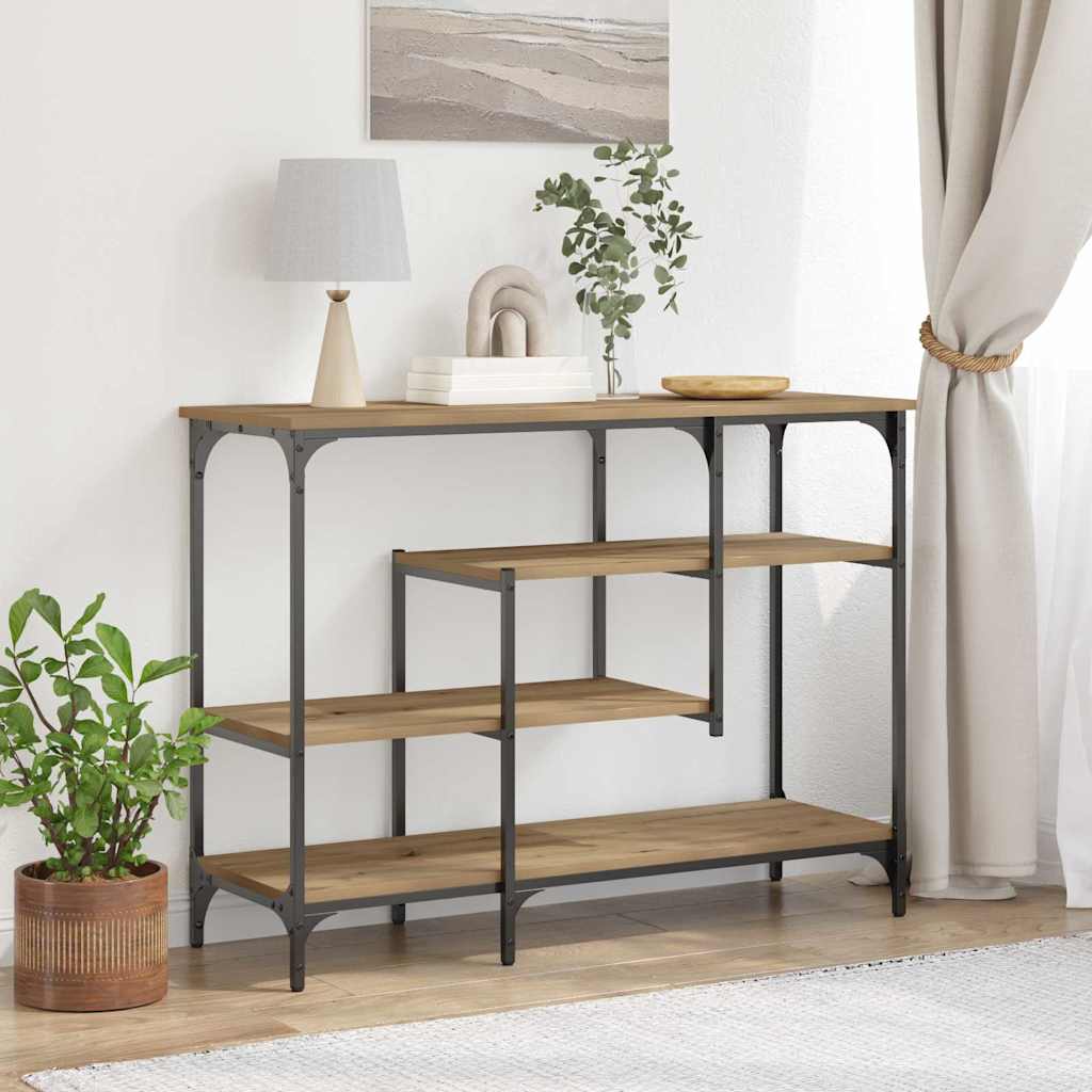 Konsolentisch Artisan Eiche mit Regal 100cm