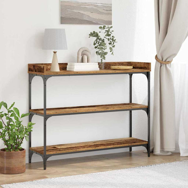 Konsolentisch Altholz, 100cm mit Metallrahmen