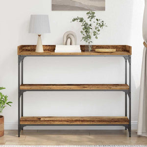 Konsolentisch Altholz, 100cm mit Metallrahmen