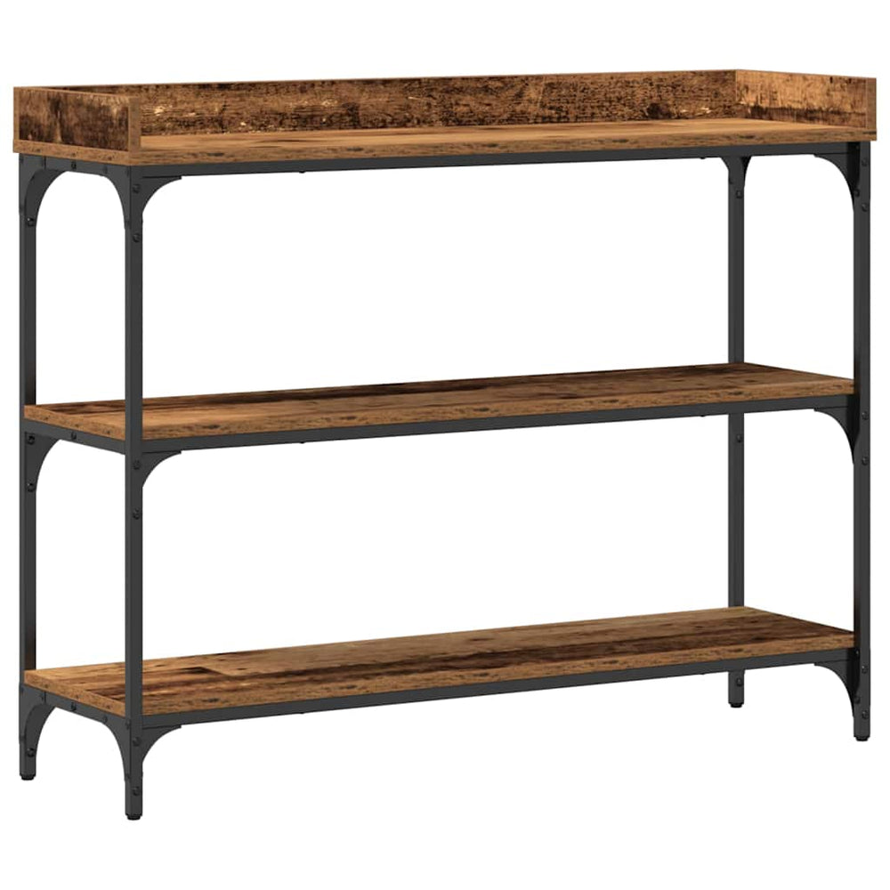 Konsolentisch Altholz, 100cm mit Metallrahmen