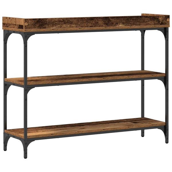 Konsolentisch Altholz, 100cm mit Metallrahmen