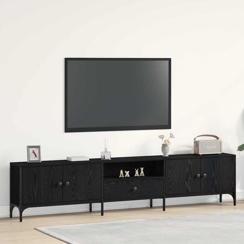 TV-Schrank, Schwarz Eichen-Optik, 200 cm