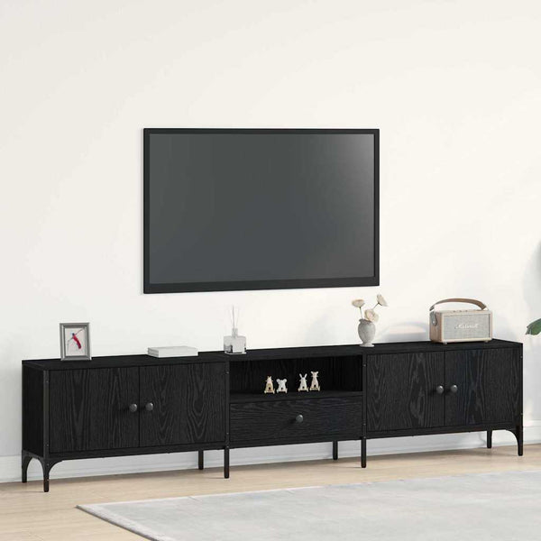 TV-Schrank, Schwarz Eichen-Optik, 200 cm