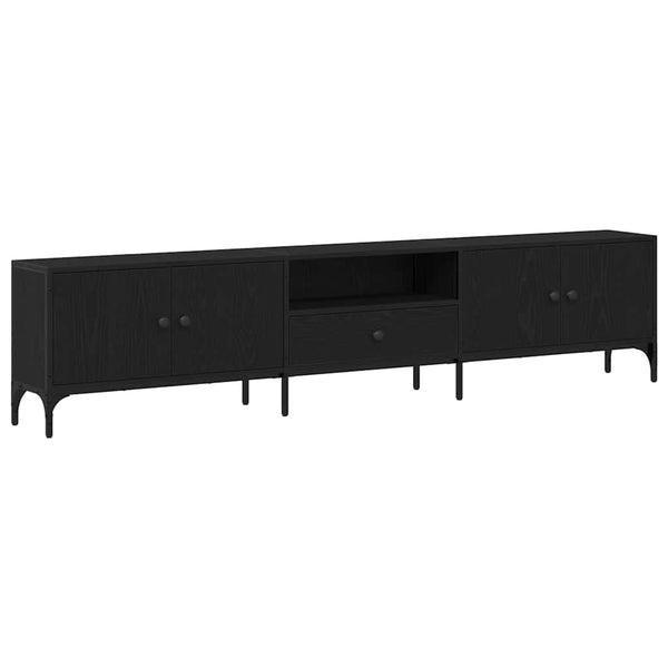 TV-Schrank, Schwarz Eichen-Optik, 200 cm