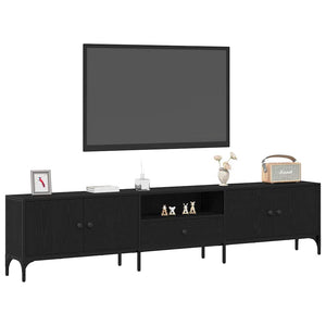 TV-Schrank, Schwarz Eichen-Optik, 200 cm