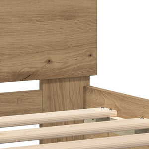 vidaXL Cadre de lit avec LED Chêne artisanal 90 x 200 cm Bois d'ingénierie