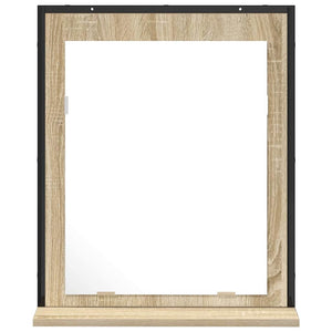 Badezimmerspiegel mit Regal Schwarz 50x60 cm