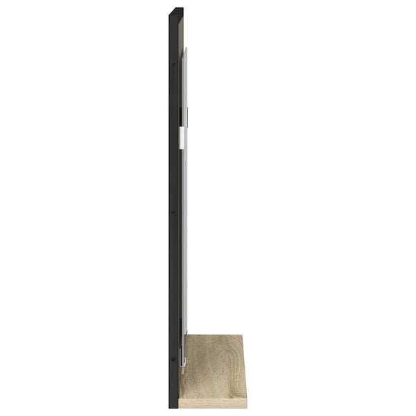 Badezimmerspiegel mit Regal Schwarz 50x60 cm