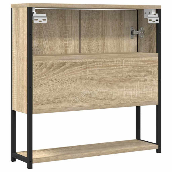 Beiger Badezimmerspiegel mit Regal