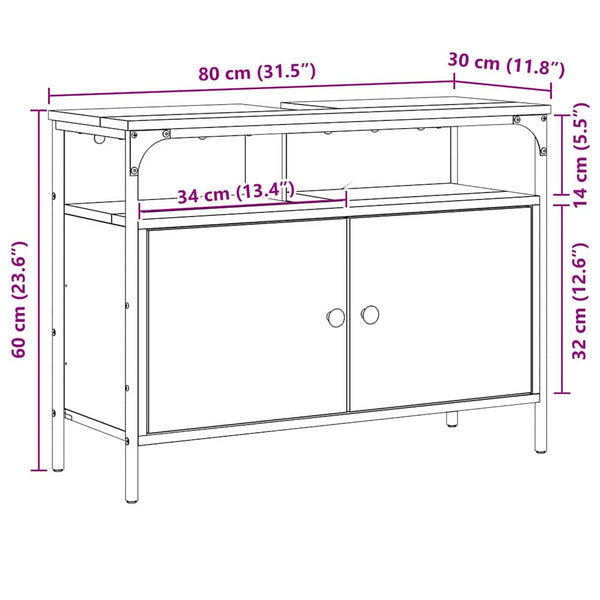 Waschbeckenschrank Braun 80x60 cm