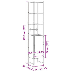 Sonoma Badezimmerschrank, 33x185.5 cm