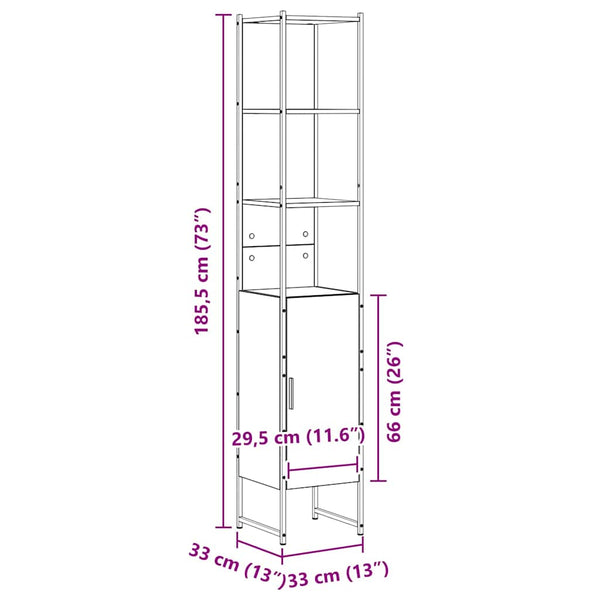 Sonoma Badezimmerschrank, 33x185.5 cm