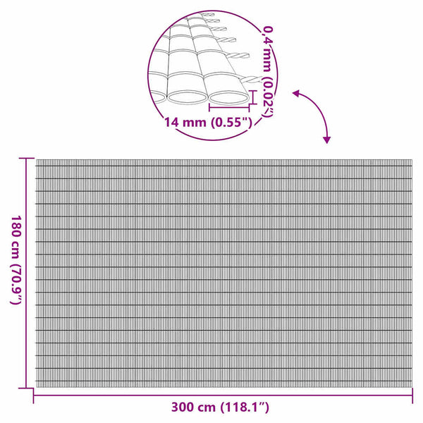 Grüner PVC Gartenzaun, Doppelseitig, 1,8x3 m