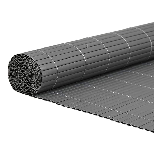 Grauer Gartenzaun, Doppelseitig, 1,8x3 m, PVC