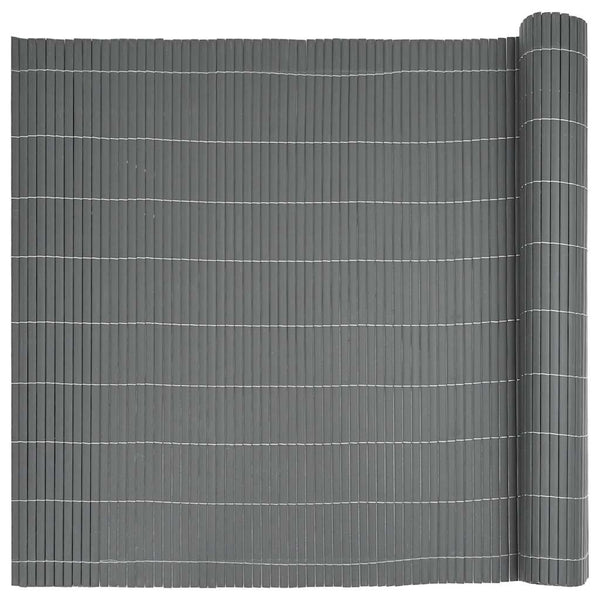 Grauer Gartenzaun, Doppelseitig, 1,8x3 m, PVC