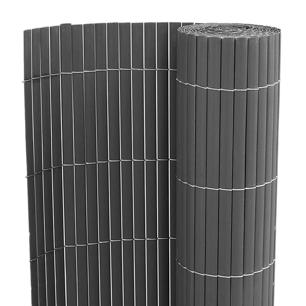 Grauer Gartenzaun, Doppelseitig, 1,8x3 m, PVC