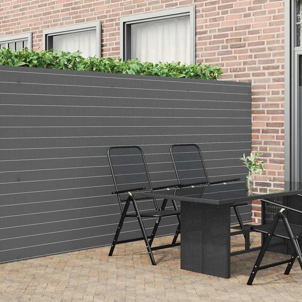 Grauer Gartenzaun, Doppelseitig, 1,8x3 m, PVC