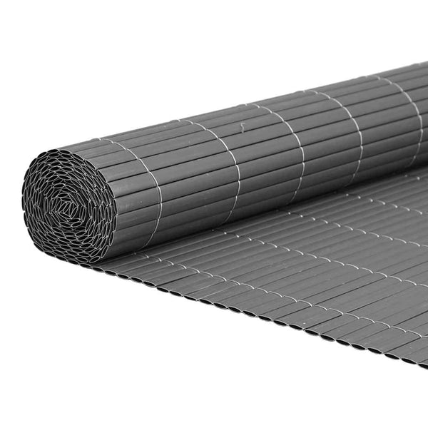 Grauer PVC Gartenzaun, Doppelseitig, 1,8x5 m
